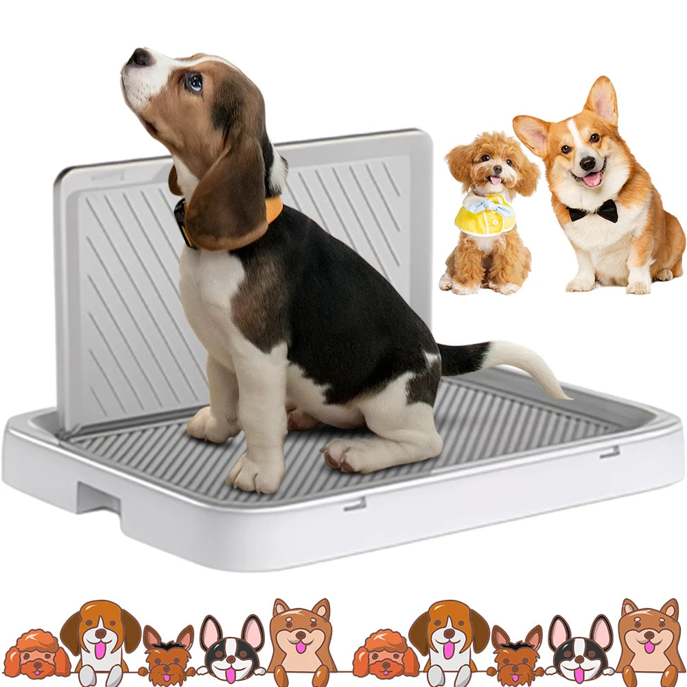 Dog Potty Tray with Pee Wall Portable Dog Potty Anti-Splash Training Pee Pad Holder Pet Dog Toilet Puppy Kitten Cleaning Tool