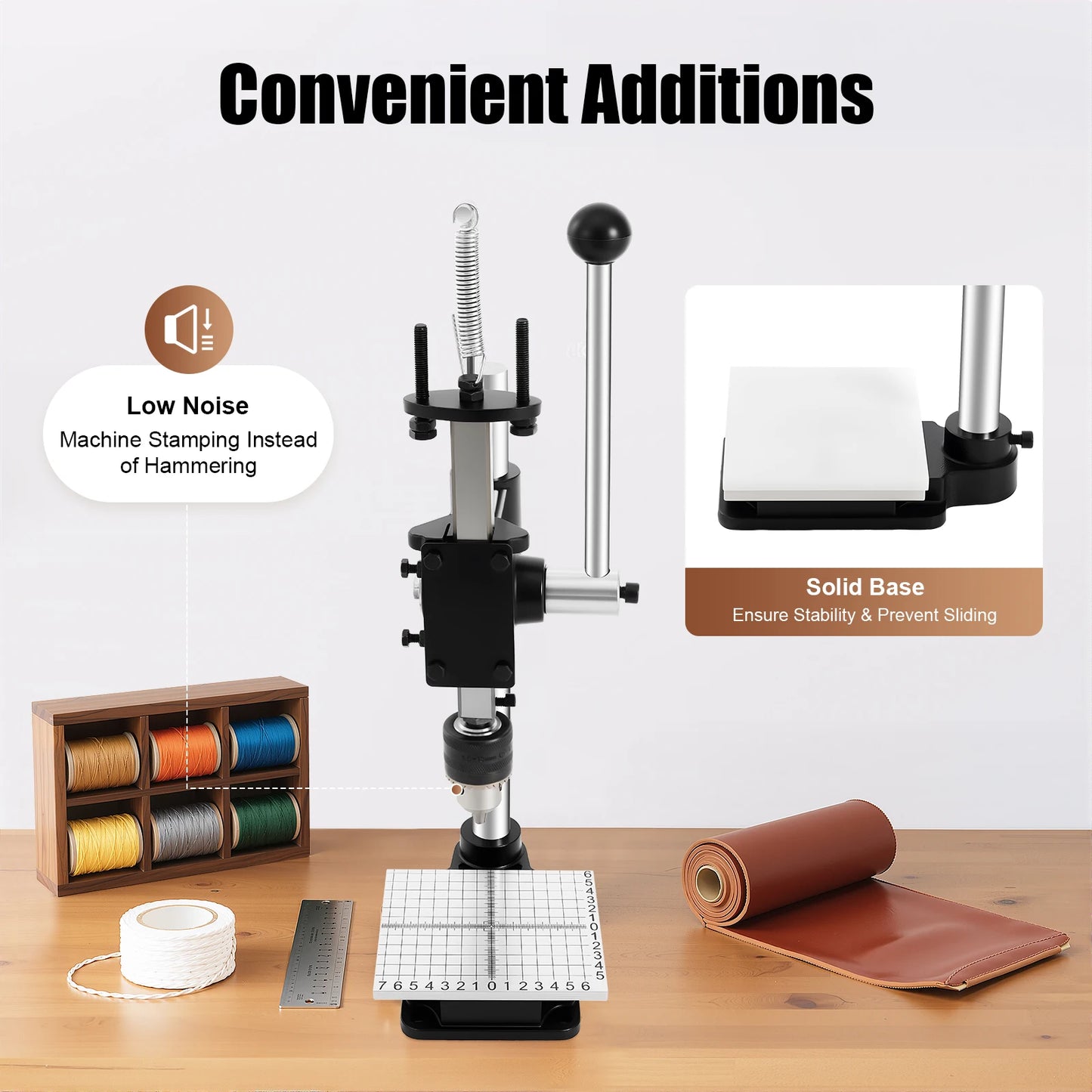 Manual Press Puncher Leather Craft Imprinting Machine Leather Craftsmen Tool for Punching, Pronging, and Stamping Processes