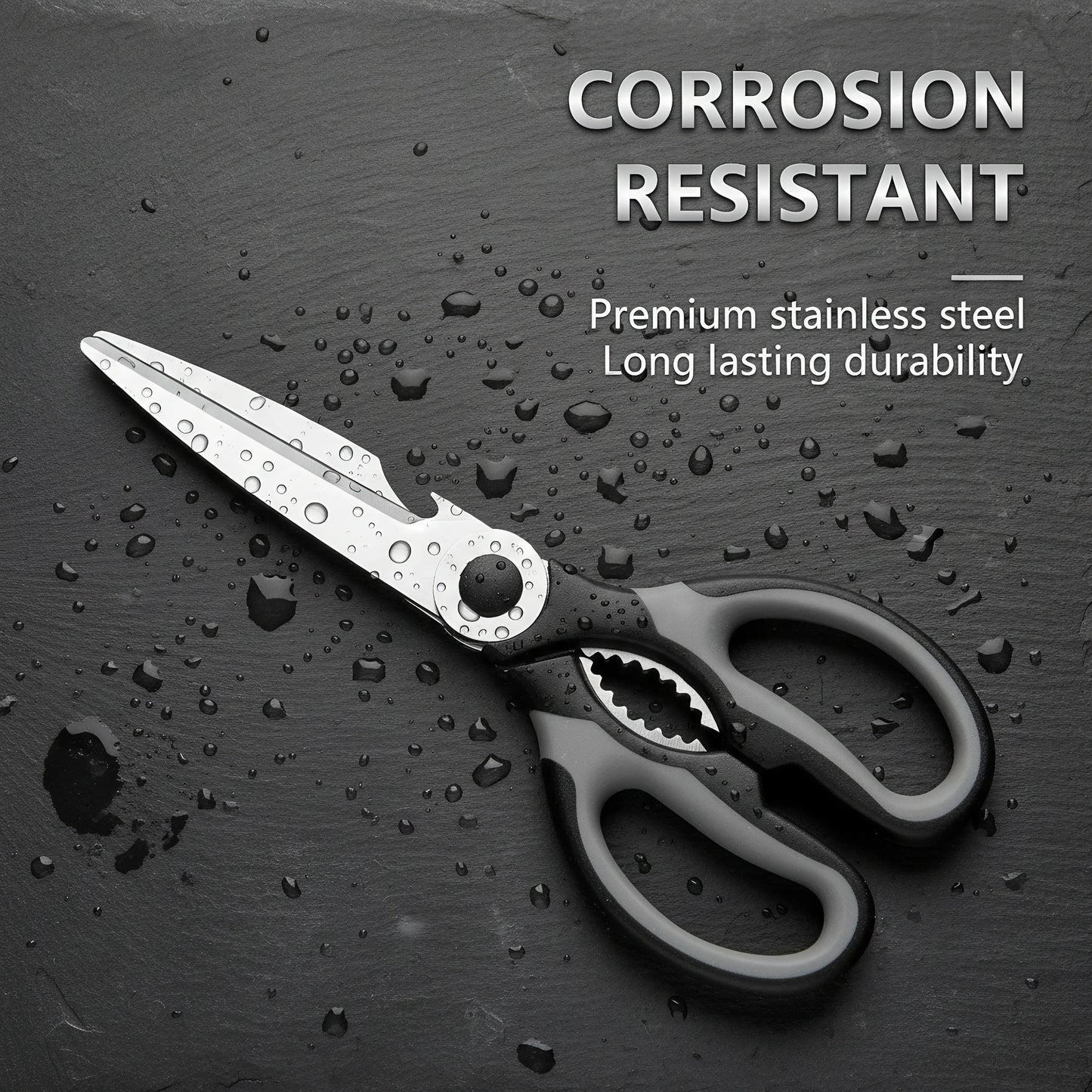 Food Grade Heavy Duty Scissors, Detachable for Easy Clean. Opens Cans, 22x11cm, Non-Slip