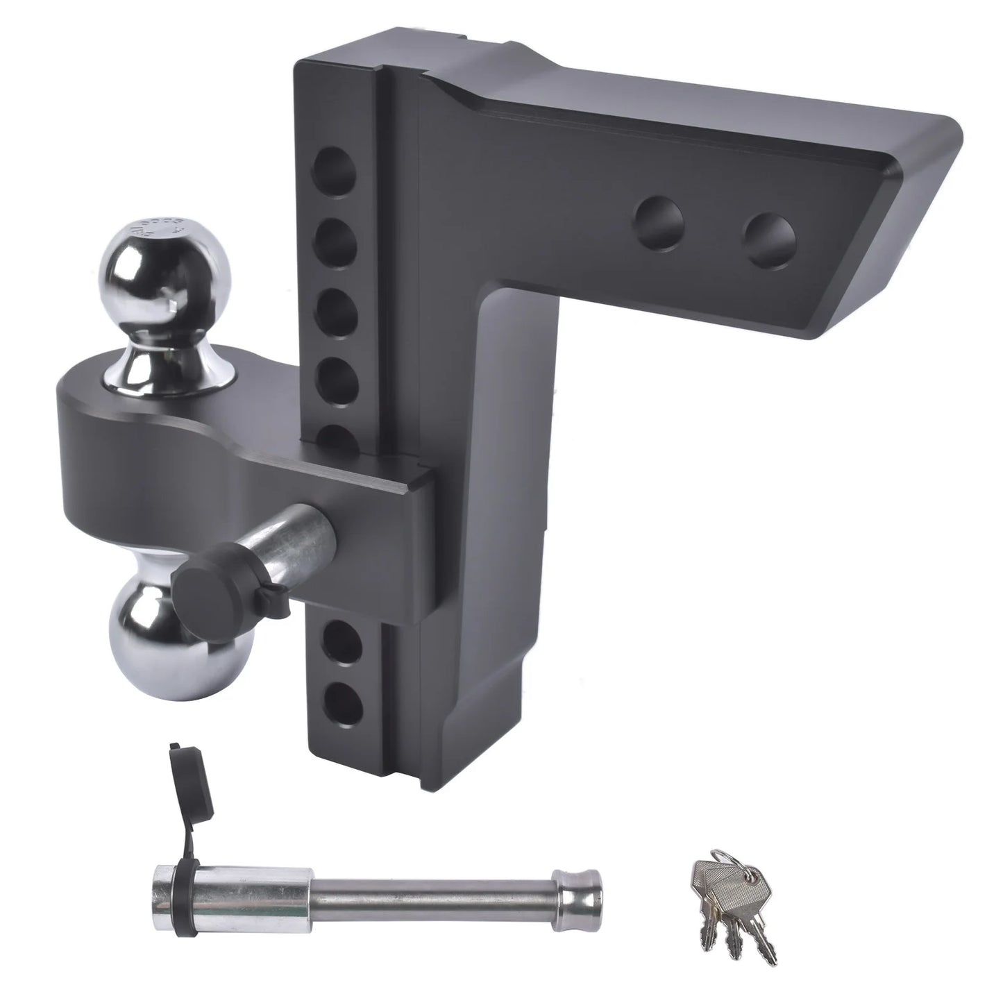 AP03 Adjustable Trailer Hitch Fits 2.5" Receiver | 8" Drop/Rise Heavy Duty Aluminum