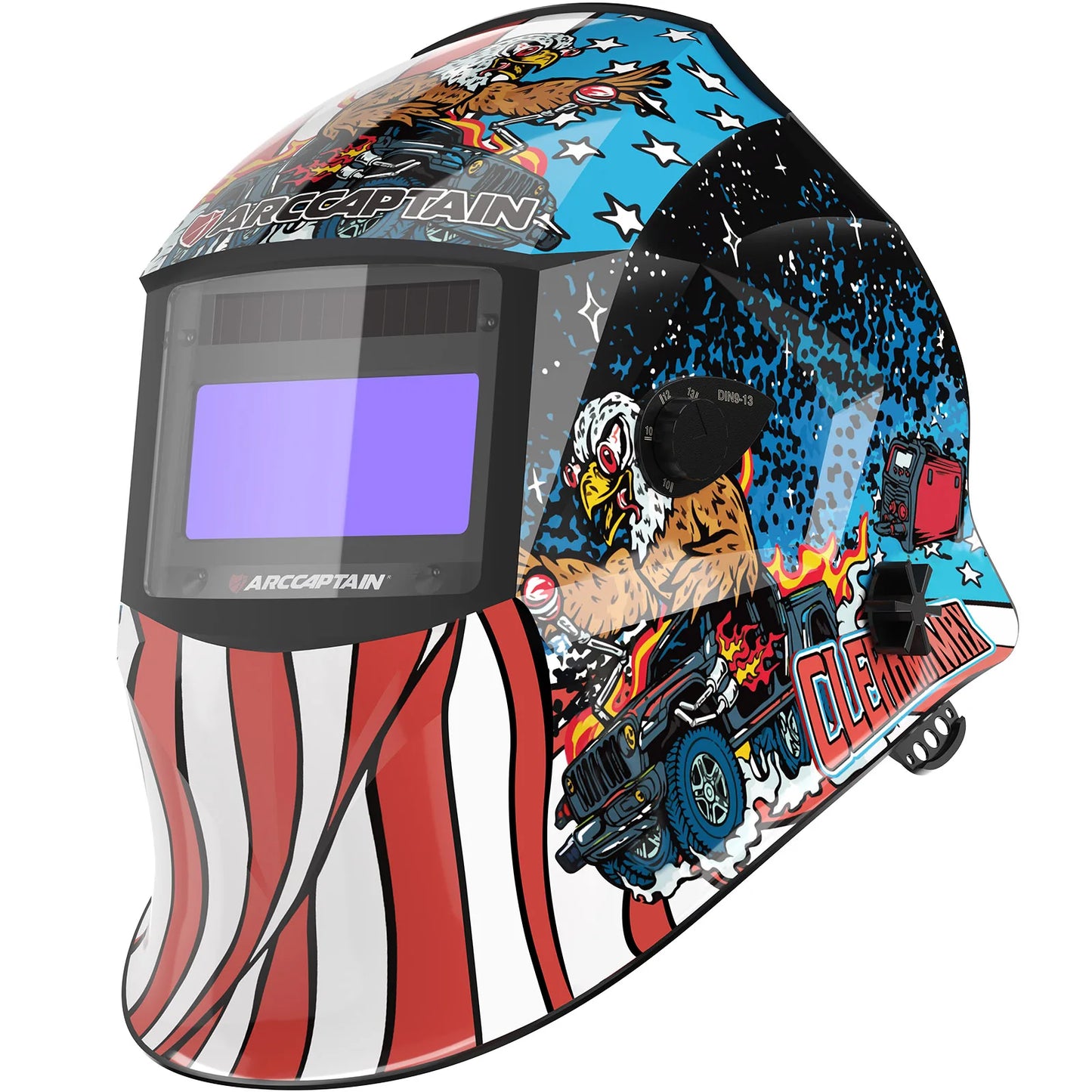 ARCCAPTAIN Auto Darkening Welding Helmet Nylon Welder Mask Large View True Color DIN4 1/1/1/1 Soldering Mask for TIG MIG MMA CUT