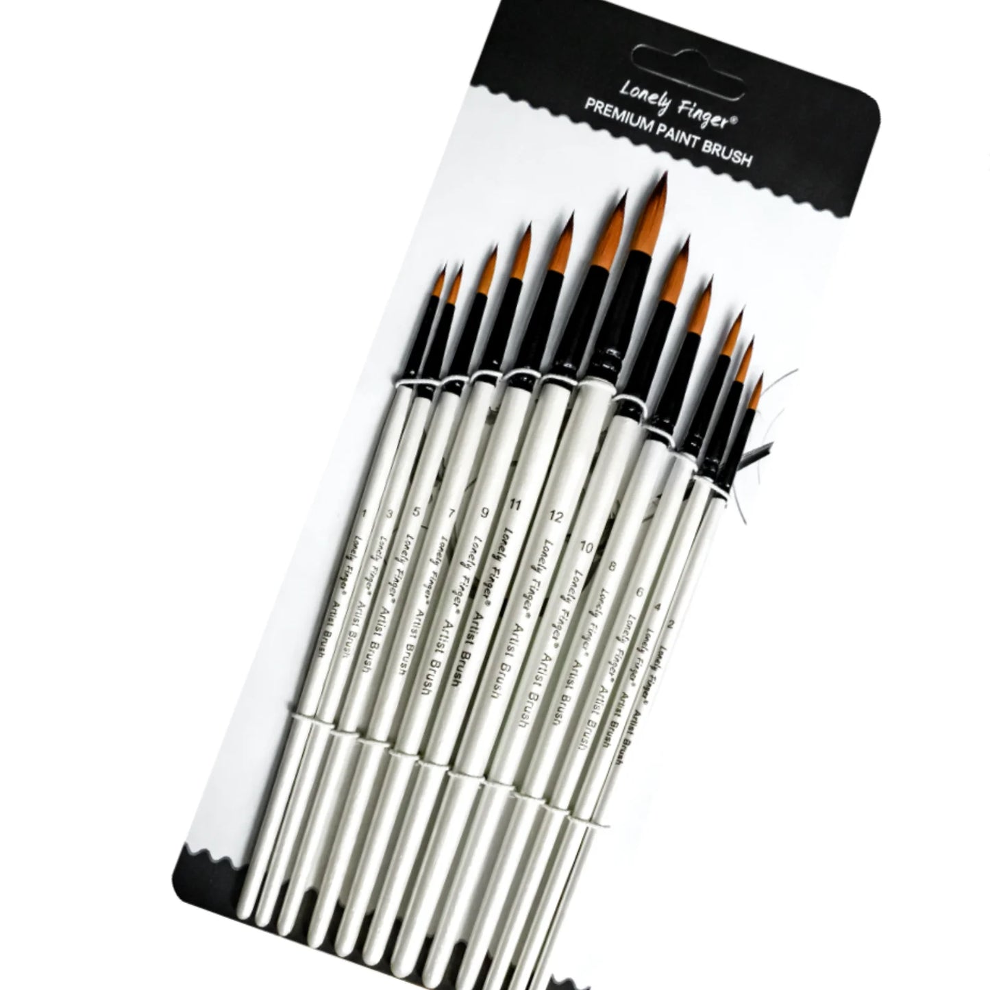 Premium 12-Piece Artist Paint Brush Set - Ultra-Durable Nylon Bristles for Acrylic, Watercolor, Oil & Body Painting