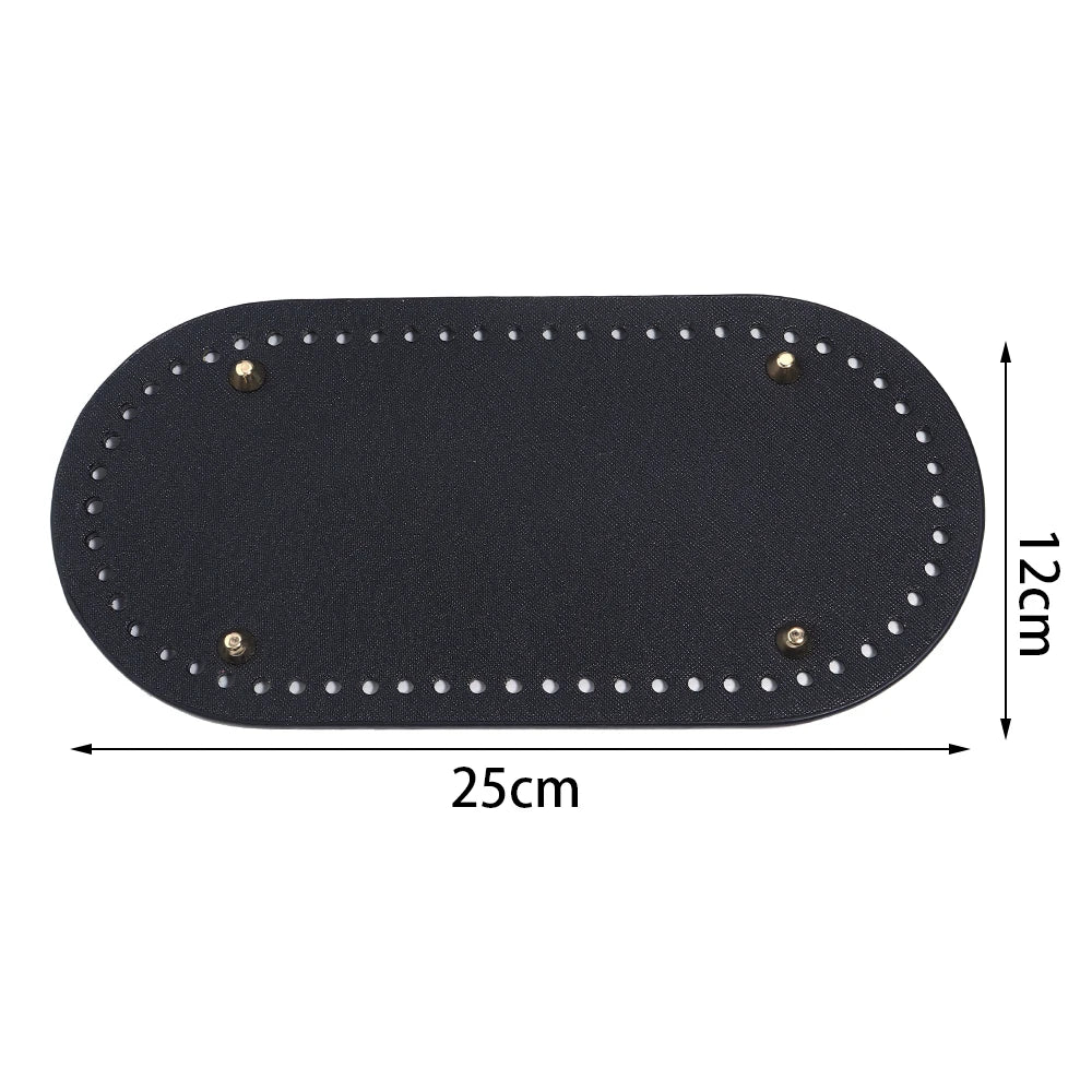 PU Leather Oval/Round Long Knitting Crochet Bags Bottom for DIY Weaving Supplies Home Decor Crochet Bag Bottom Accessories