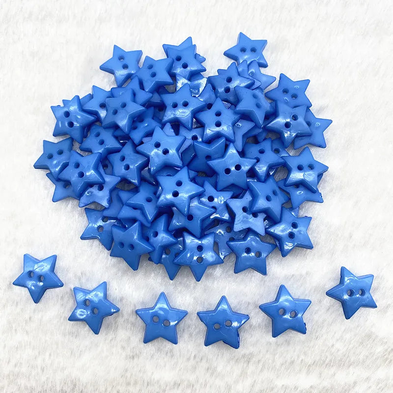 New 12mm-15mm-20mm Colours Five- Pointed Star with Two Eye Buttons  Resin Sewing Buttons Diy Scrapbooking Multicolour