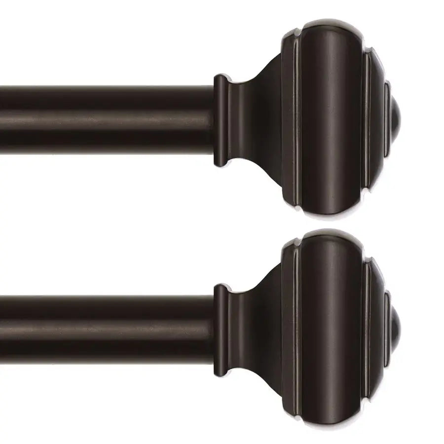 Pack Adjustable Curtain Rods for Windows, 7 8 Inch Bronze Curtain Poles 32 to 58 Inch with Brackets, Splicing Decorative Drapery
