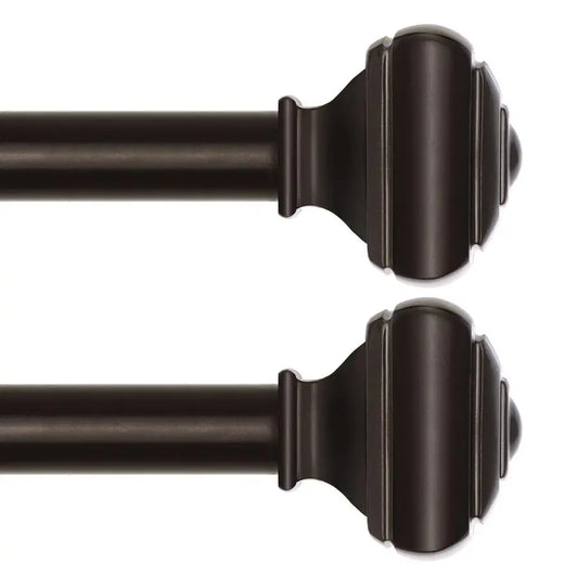 Pack Adjustable Curtain Rods for Windows, 7 8 Inch Bronze Curtain Poles 32 to 58 Inch with Brackets, Splicing Decorative Drapery
