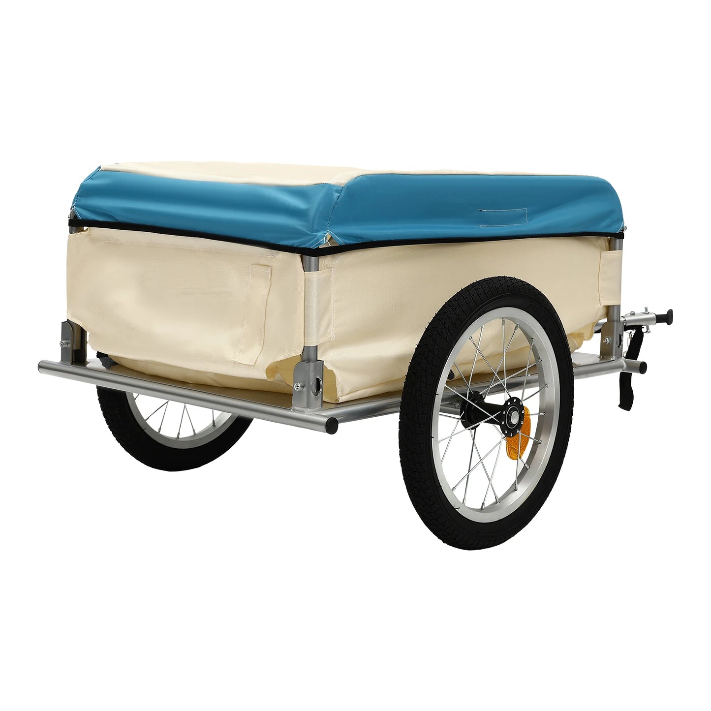 110.23LBS Load Bicycle Trailer Stable Transport Multiple  Aluminum Utility Cargo Bike Trailer for 24"-26" Bike Wheel