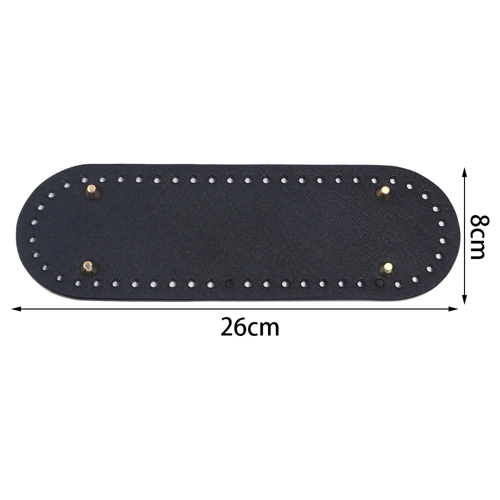PU Leather Oval/Round Long Knitting Crochet Bags Bottom for DIY Weaving Supplies Home Decor Crochet Bag Bottom Accessories