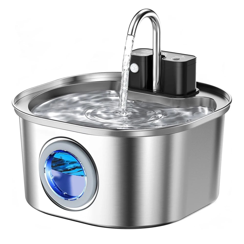 3.2L Stainless Steel Wireless Recharging Sensor Cat Water Fountain Auto Drinking Fountain For Cats Dog Drinker Pet Dispenser Bowl