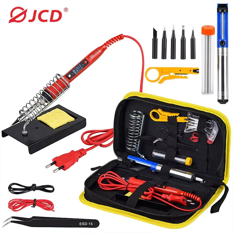 JCD 80W Electric Soldering Iron 220V 110V Adjustable Temperature Solder Iron LCD Display Welding Repair Tools Soldering Iron Tip