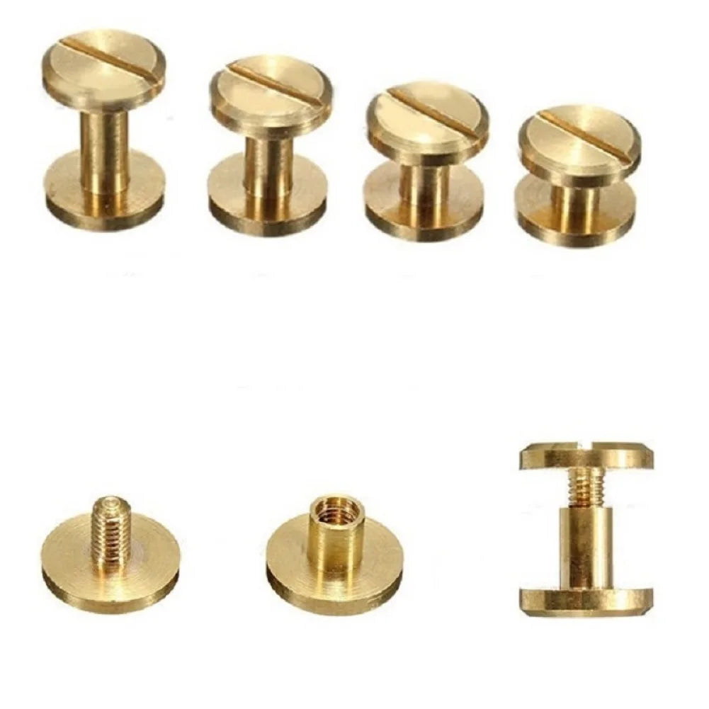 5Pcs/Set 10*8mm Leather Craft Chicago Nail Brass Solid Rivets Stud Head High Quality & Durable