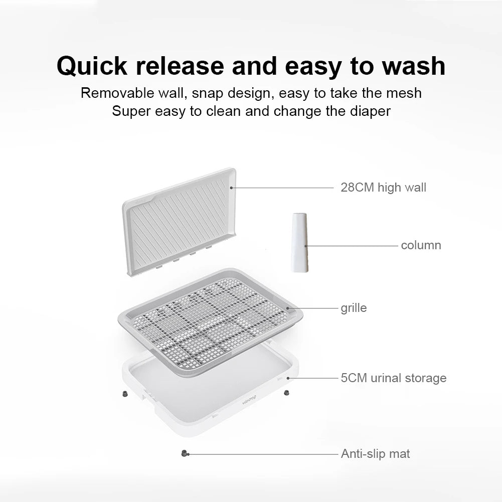 Dog Potty Tray with Pee Wall Portable Dog Potty Anti-Splash Training Pee Pad Holder Pet Dog Toilet Puppy Kitten Cleaning Tool