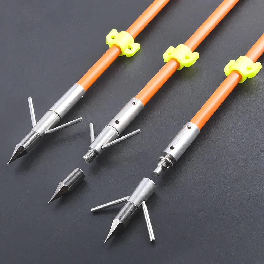 12pcs Archery Bowfishing Arrows Solid Fiberglass 30” Arrow Shaft OD 8mm Fishing Bow Hunting Shooting Outdoor Sports Accessories