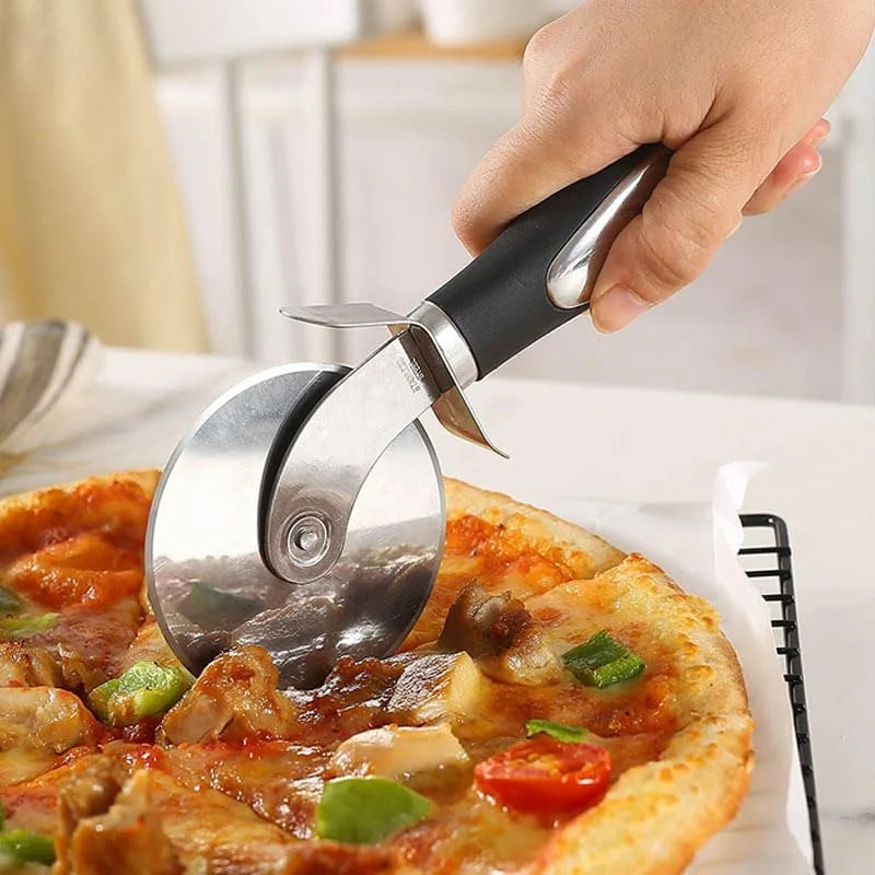Pizza Cutter  Stainless Steel Food Slicer for Pizzas and more with Ergonomic Handle and Sharp Cutting Surface for Clean Cuts