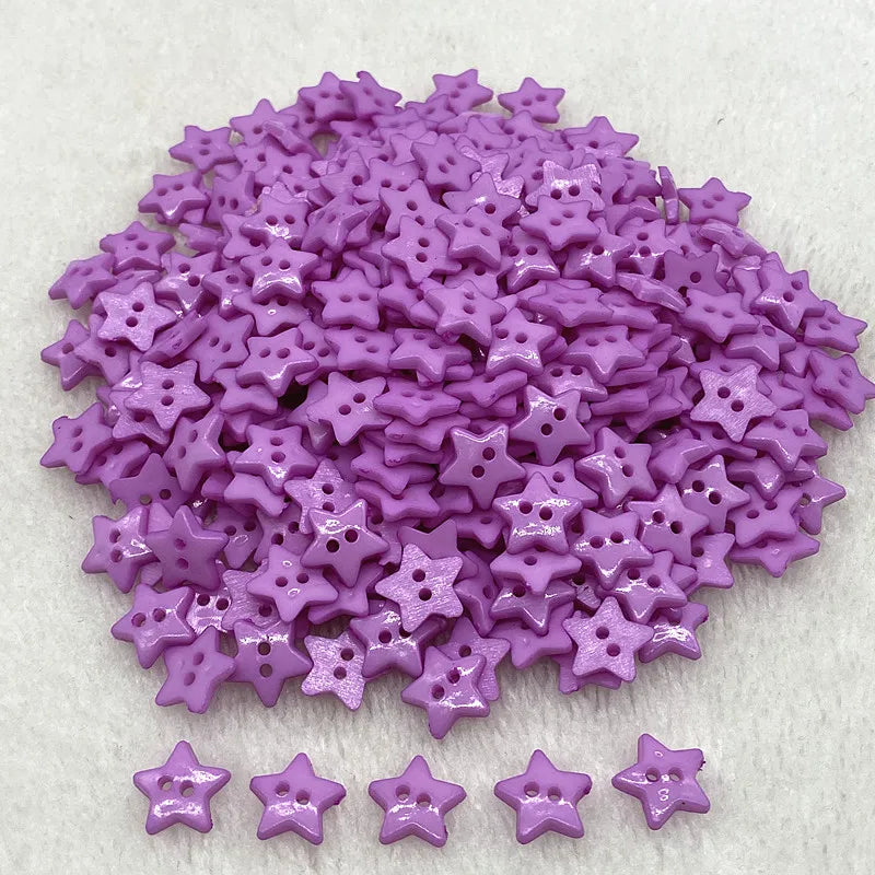 New 12mm-15mm-20mm Colours Five- Pointed Star with Two Eye Buttons  Resin Sewing Buttons Diy Scrapbooking Multicolour