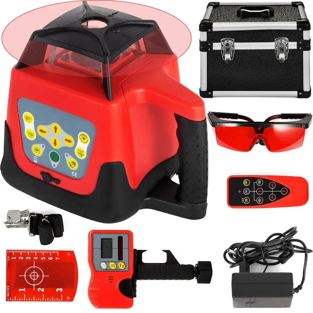 SIHAO 360 Rotary Laser Level Green/Red Beam Kit, Self-Leveling Range 250/500M,Vertical Horizontal Scanning Measurement Tools