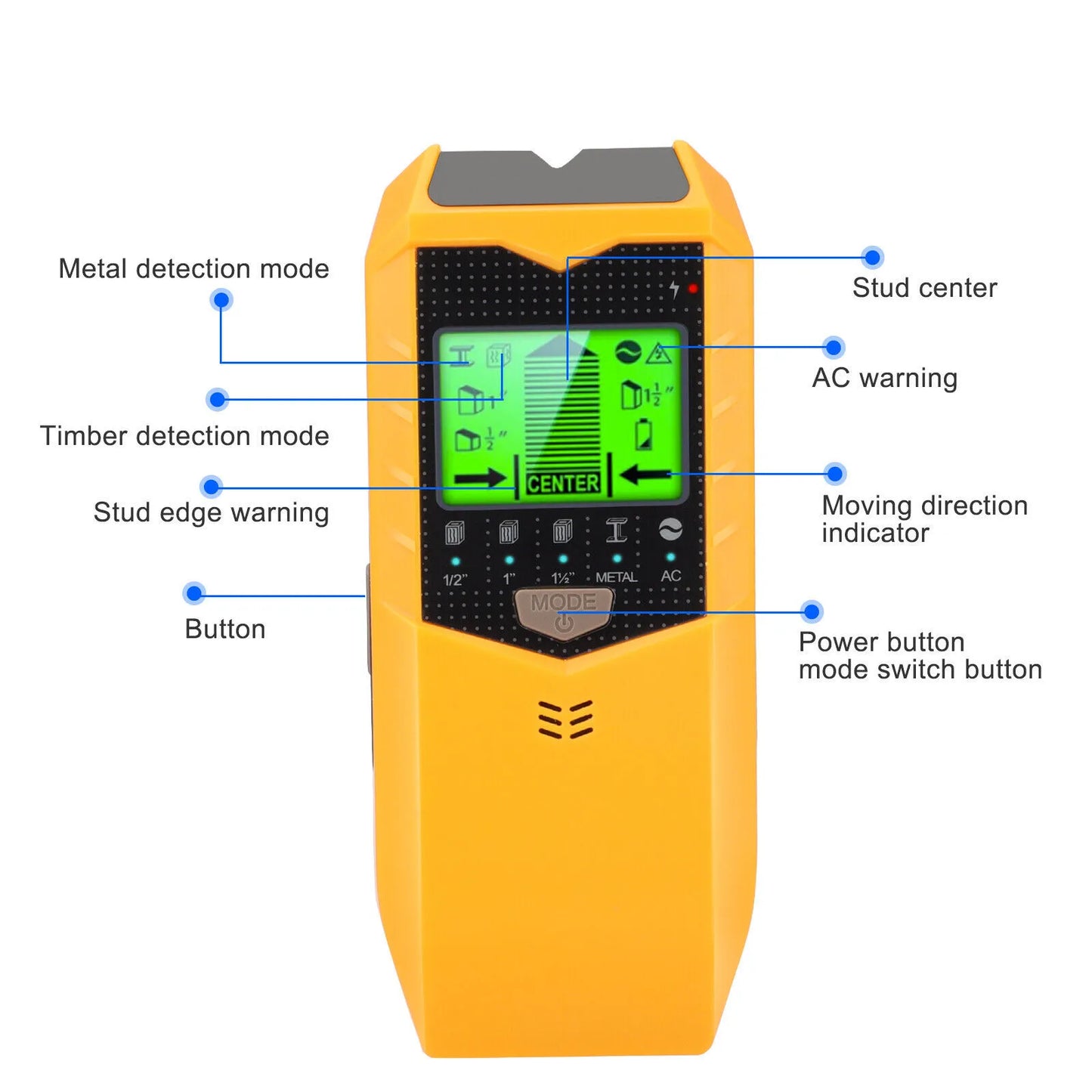 5 In 1 Electronic Wall Detector Finders Multifunctional Handheld Metal Detector Stud Wood Finder Electronic Measuring Instrument