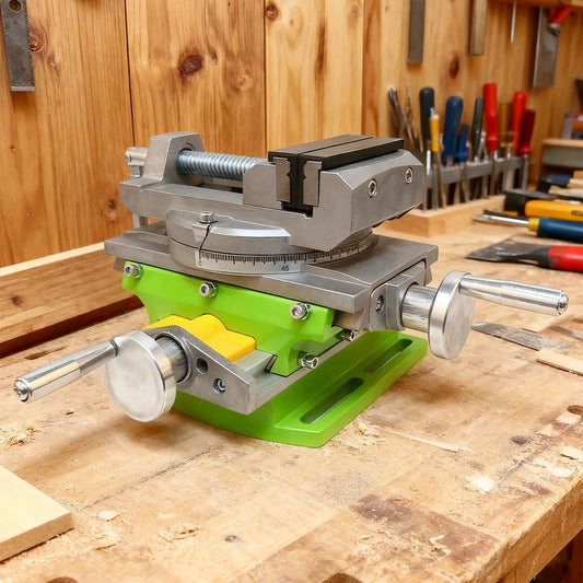 Allsome 2 in 1 Milling Drilling Precision Vise Swivel Base Table Aluminium Alloy Compound Worktable