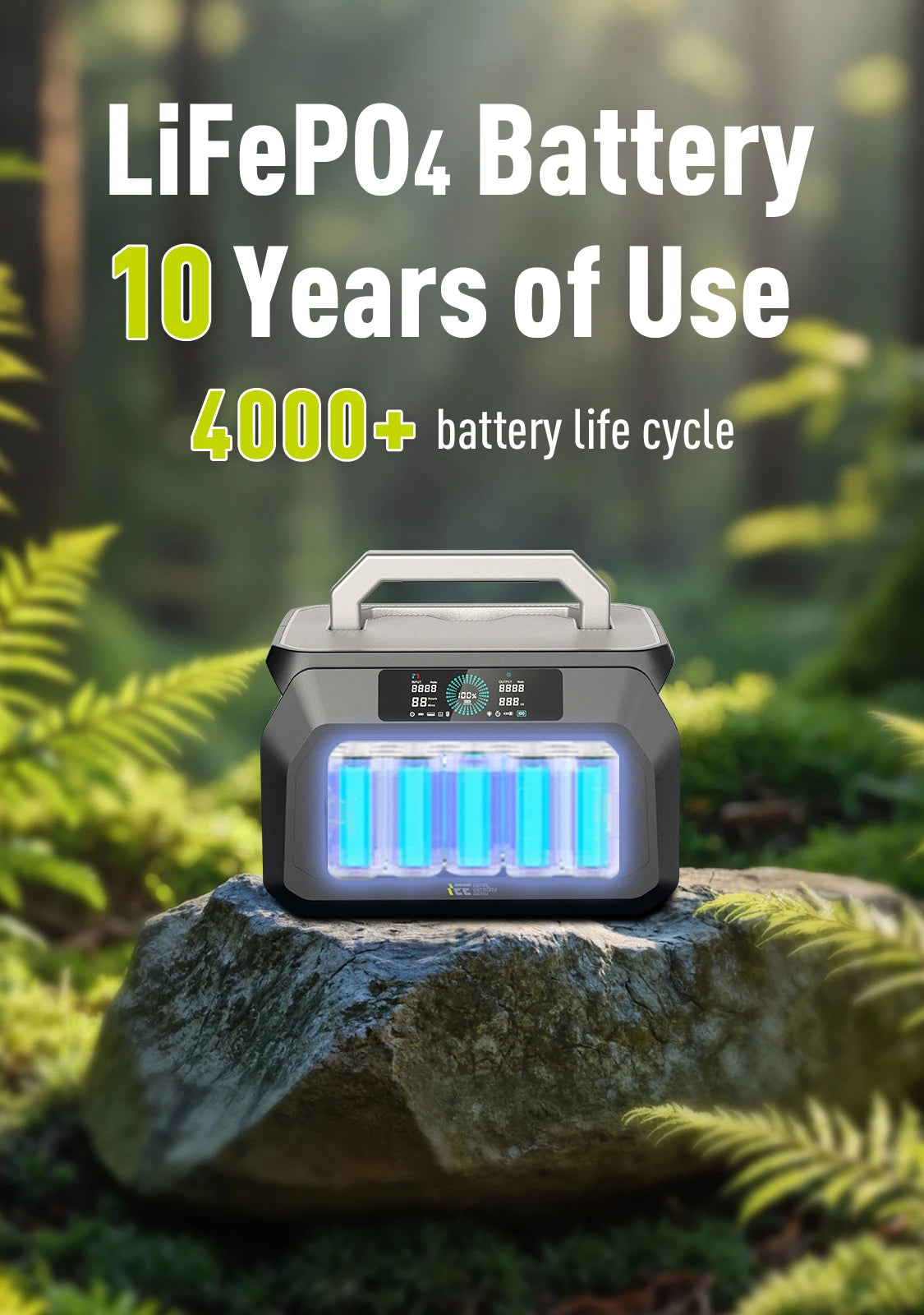 IEE P800 Portable Power Station, 512Wh LiFePO4 generator,1600W Peak Solar Generators, 800 wat power source,2x800W AC Outlets Lightweight & Quiet Solar Generator for Camping, Home Emergency, RV & Outdoor Travel