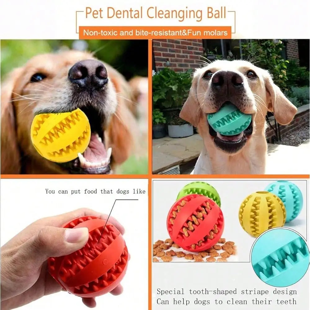 2 Pack Dog Toy Ball Bite Resistant Teething Toys For Small Medium Large Dog And Puppy Cat, Dog Pet Food Treat Feeder Chew Tooth
