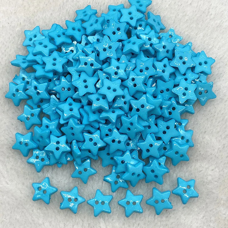 New 12mm-15mm-20mm Colours Five- Pointed Star with Two Eye Buttons  Resin Sewing Buttons Diy Scrapbooking Multicolour