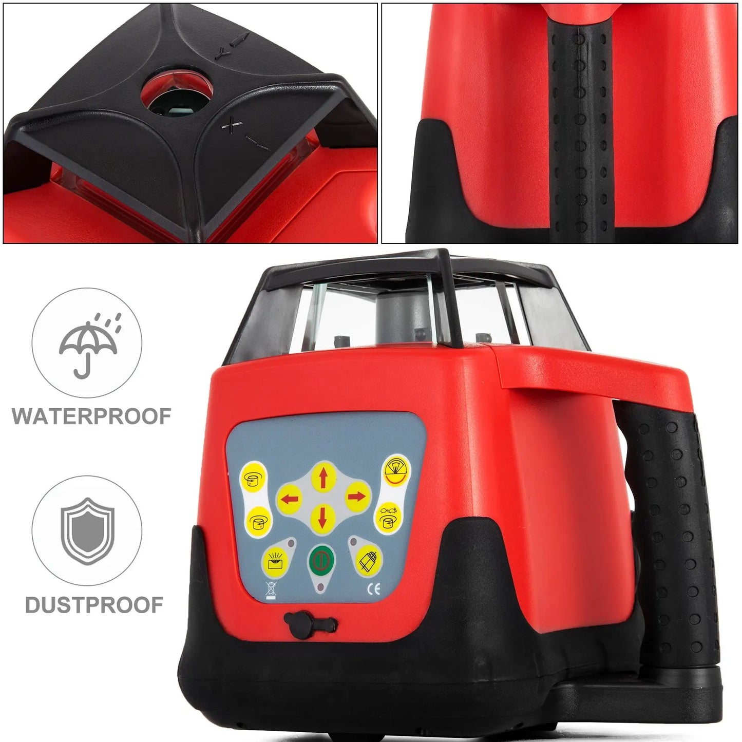 SIHAO 360 Rotary Laser Level Green/Red Beam Kit, Self-Leveling Range 250/500M,Vertical Horizontal Scanning Measurement Tools
