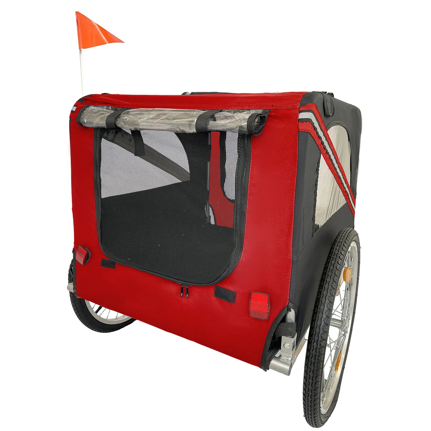 Dog Bike Trailer, Outdoor Foldable Utility Pet Stroller with 20 Inch Wheels Easy to Connect & Store