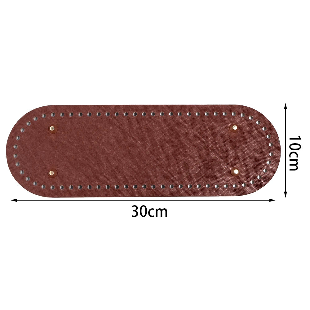 PU Leather Oval/Round Long Knitting Crochet Bags Bottom for DIY Weaving Supplies Home Decor Crochet Bag Bottom Accessories
