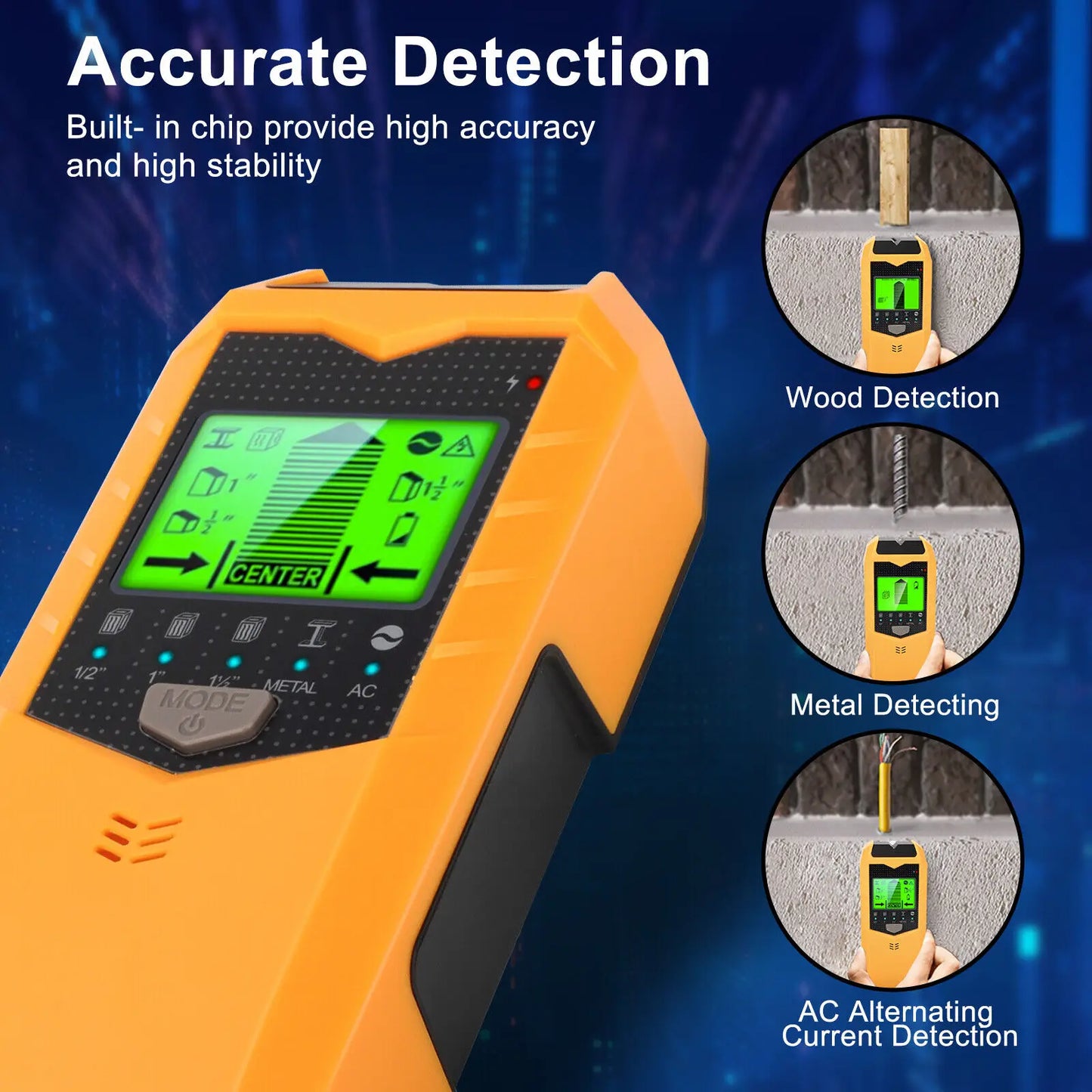 5 In 1 Electronic Wall Detector Finders Multifunctional Handheld Metal Detector Stud Wood Finder Electronic Measuring Instrument