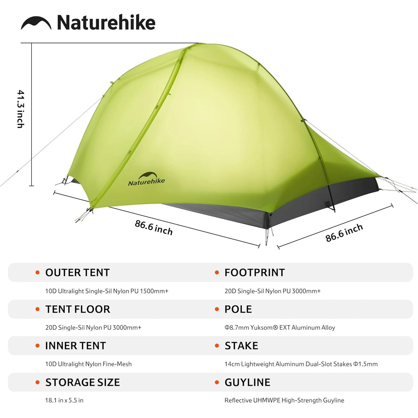 Naturehike Star Trail EXT Hiking Tent Outdoor Camping Ultralight Rainstorm Protection Wild Tent 1 2 Person 0D Nylon Backpacking Tent