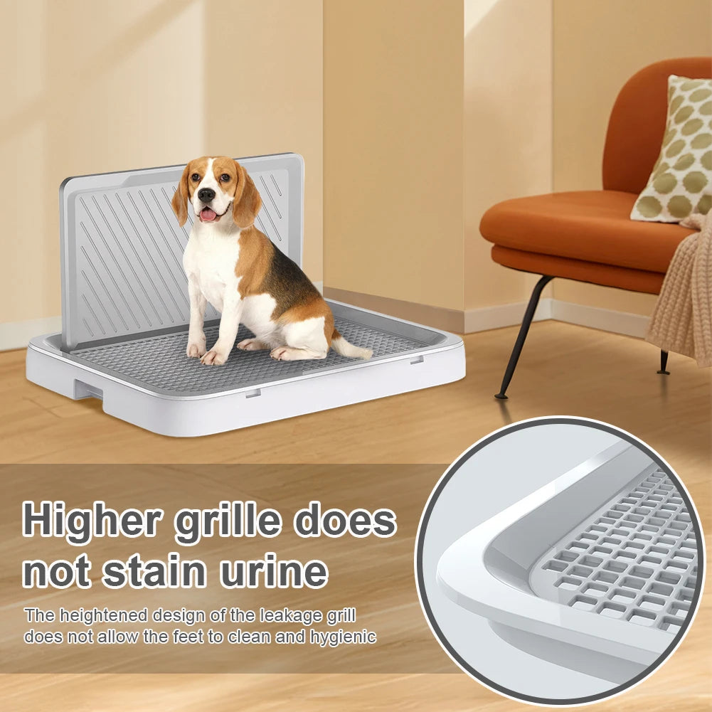 Dog Potty Tray with Pee Wall Portable Dog Potty Anti-Splash Training Pee Pad Holder Pet Dog Toilet Puppy Kitten Cleaning Tool