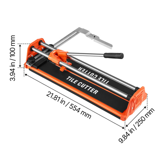 SucceBuy 17-Inch Manual Tile Cutter for Wall & Polished Tiles Double Rails for Precise Cutting Tungsten Carbide Wheel Precise