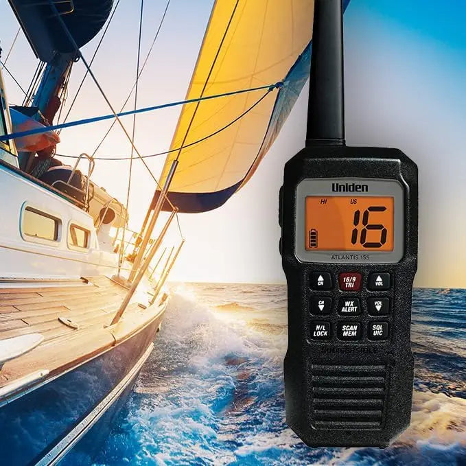 Floating Waterproof VHF Marine Radio with Dual-Color Screen, All Channels, NOAA Weather Alert, Long Battery Life