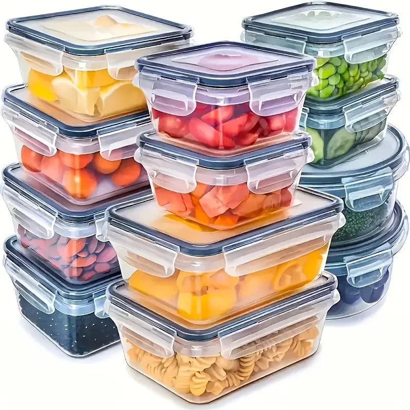 12pcs Food Storage Container Set With Easy-Snap Lids - Airtight Plastic Containers Christmas Gift For Pantry And Kitchen Organiz