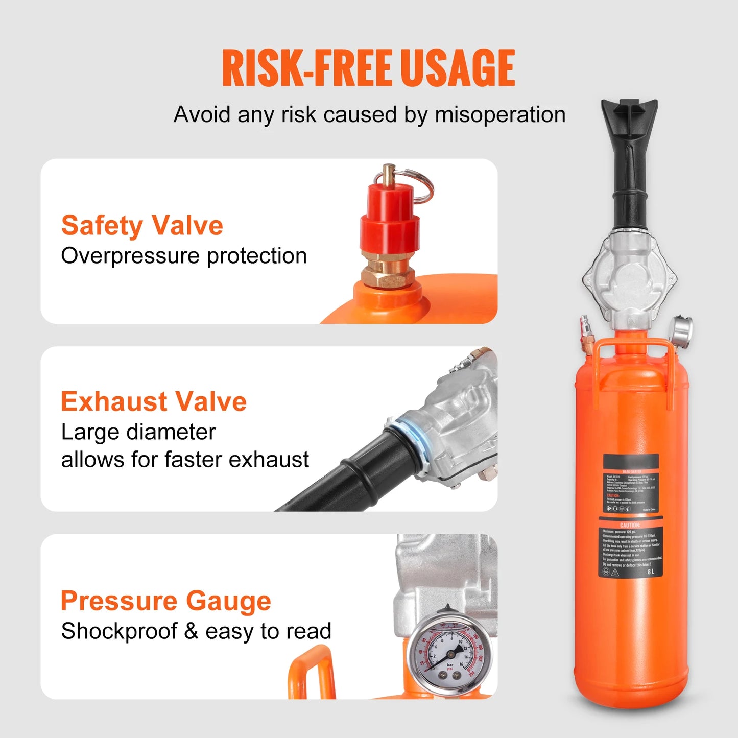 SucceBuy Tire Bead Seater 8L/9L Air Tire Bead Blaster Handheld & Portable Inflation Tool for Truck ATV Car Tractor Tire Repairs