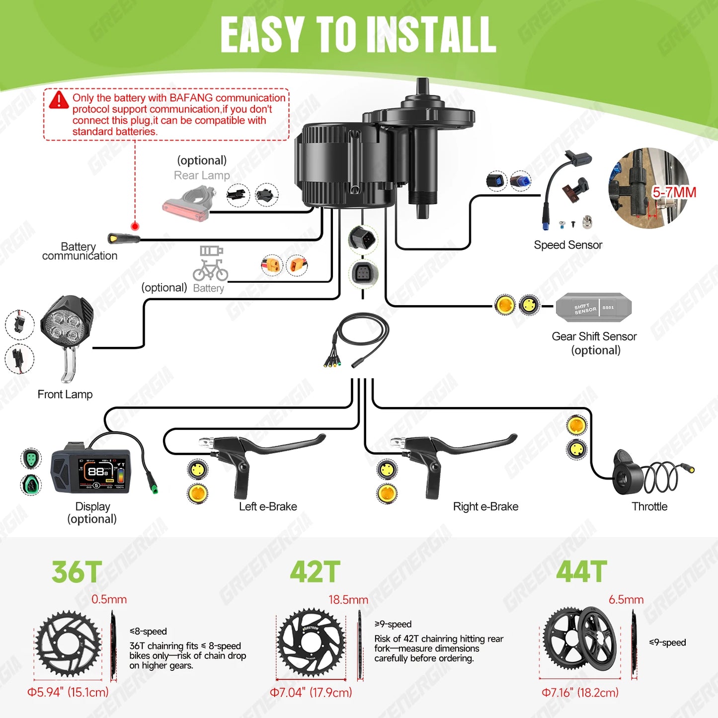 Bafang 750W 48V Motor Kit Complete Set Electric Bike Middle Drive 8fun BBS02 BBS02B eBike Conversion Kit Central Bicycle Engine