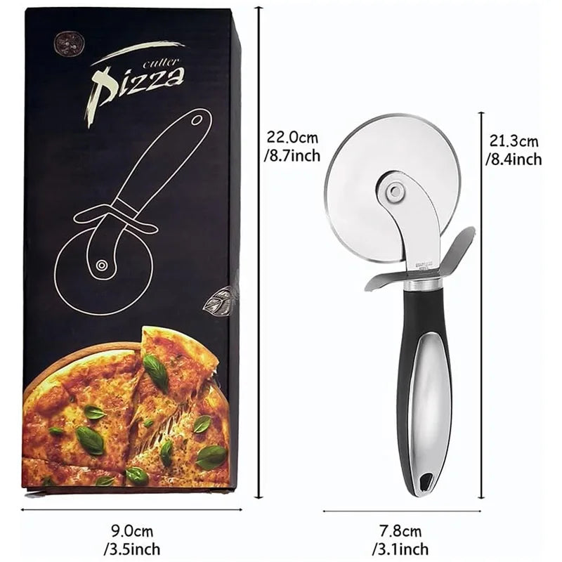 Pizza Cutter  Stainless Steel Food Slicer for Pizzas and more with Ergonomic Handle and Sharp Cutting Surface for Clean Cuts